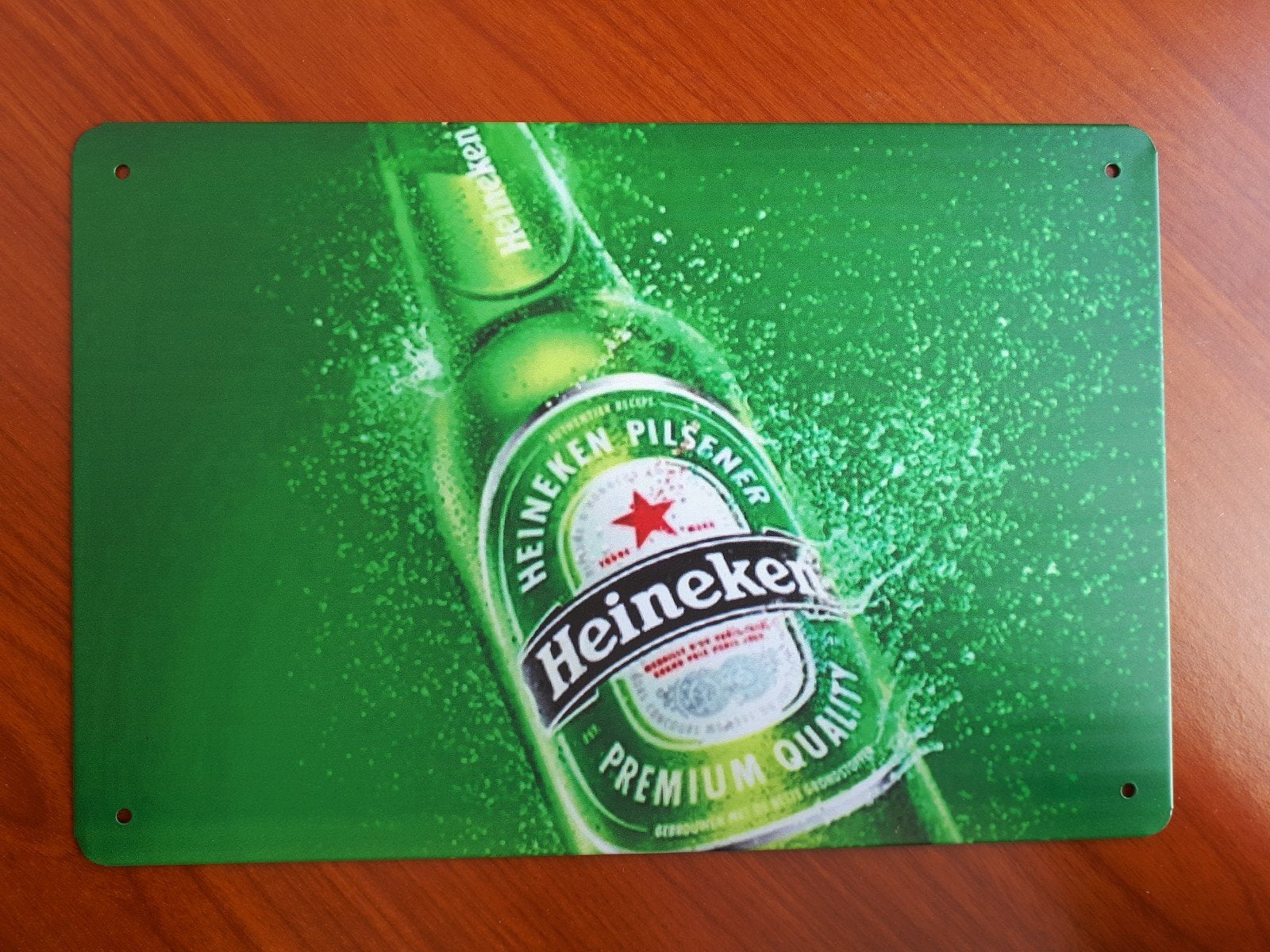 Heineken 20x30 cm Metalen Reclamebord, Ophalen of Verzenden, Nieuw, Reclamebord, Plaat of Schild, Heineken