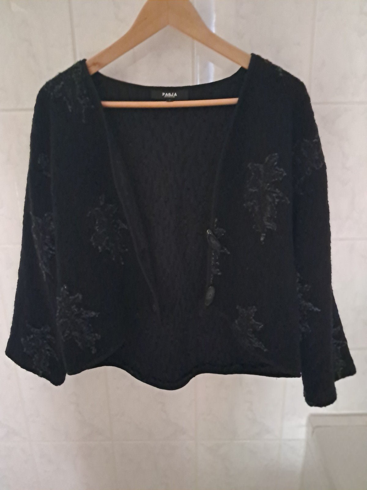 Pasja Collection Zwart Vest jasje met Bladmotief, Pasja Collection, Ophalen of Verzenden, Zo goed als nieuw