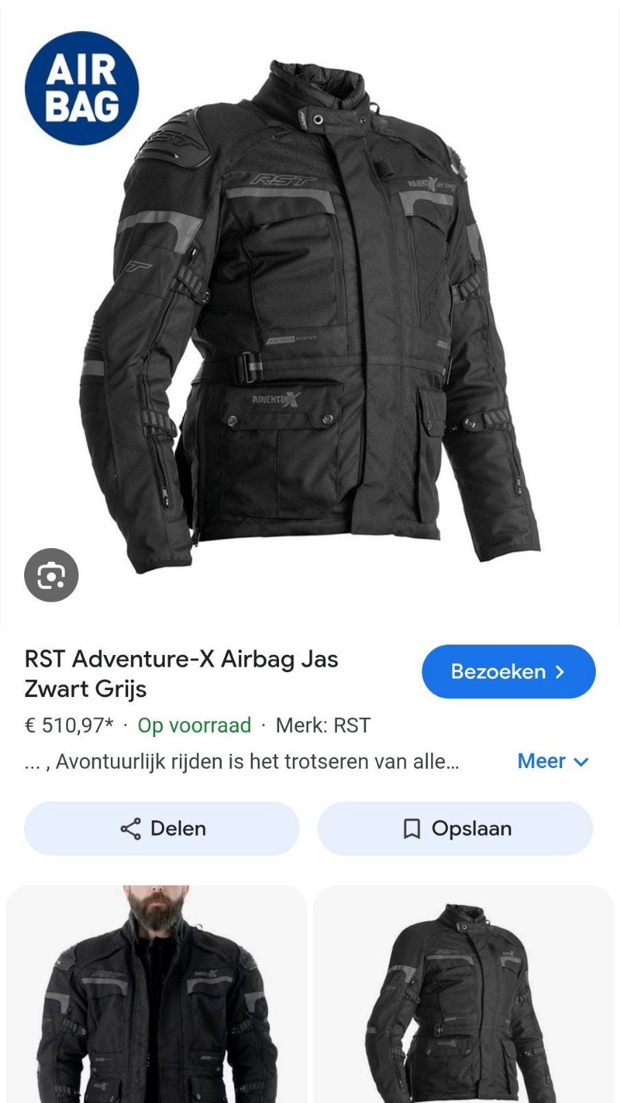RST Adventure-X Airbag Motorjas Zwart Grijs, RST, Jas | textiel, Dames, Ophalen of Verzenden