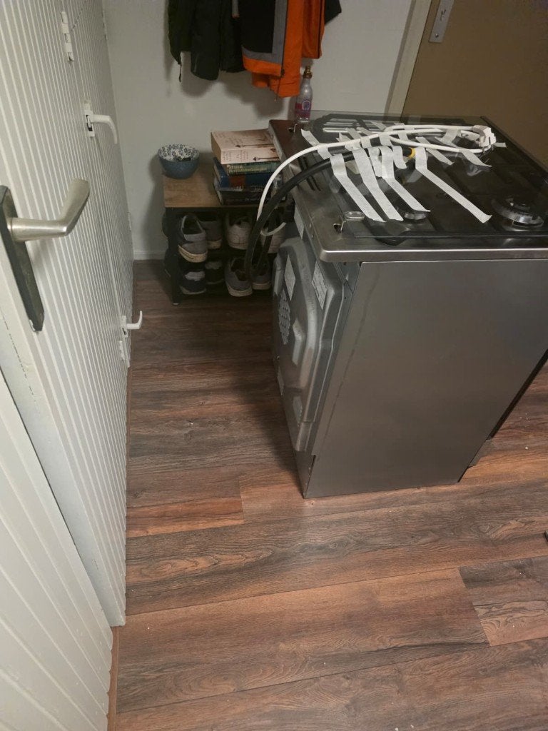 Vrijstaand gasfornuis + Oven, Witgoed en Apparatuur, Ophalen, Gebruikt, 4 kookzones, Gas
