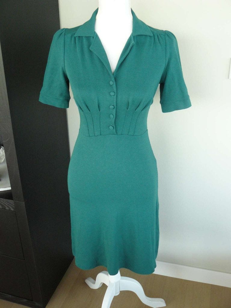 Groene King Louie dinner dress maat XS., Kleding | Dames, Jurken, Ophalen of Verzenden, Zo goed als nieuw, King Louie, Maat 34 (XS) of kleiner