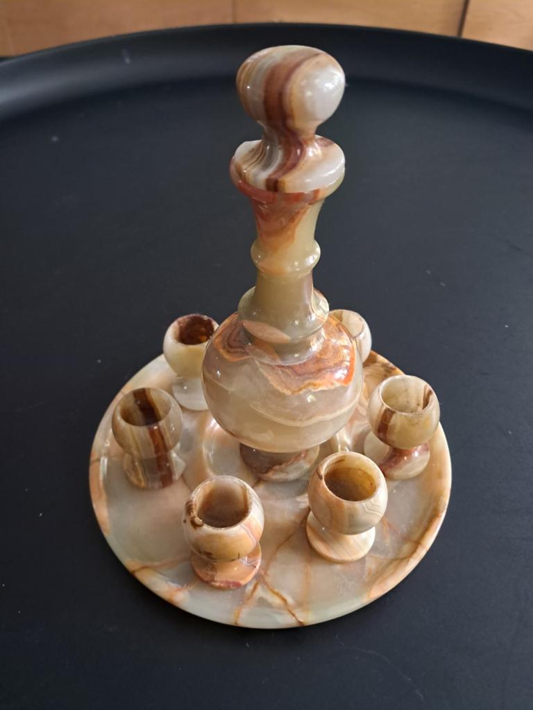 Onyx drankstel met karaf en glaasjes, Ophalen of Verzenden