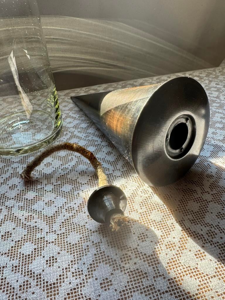 Metalen fakkel in glazen pot roestkleur met lont, Ophalen of Verzenden, Zo goed als nieuw