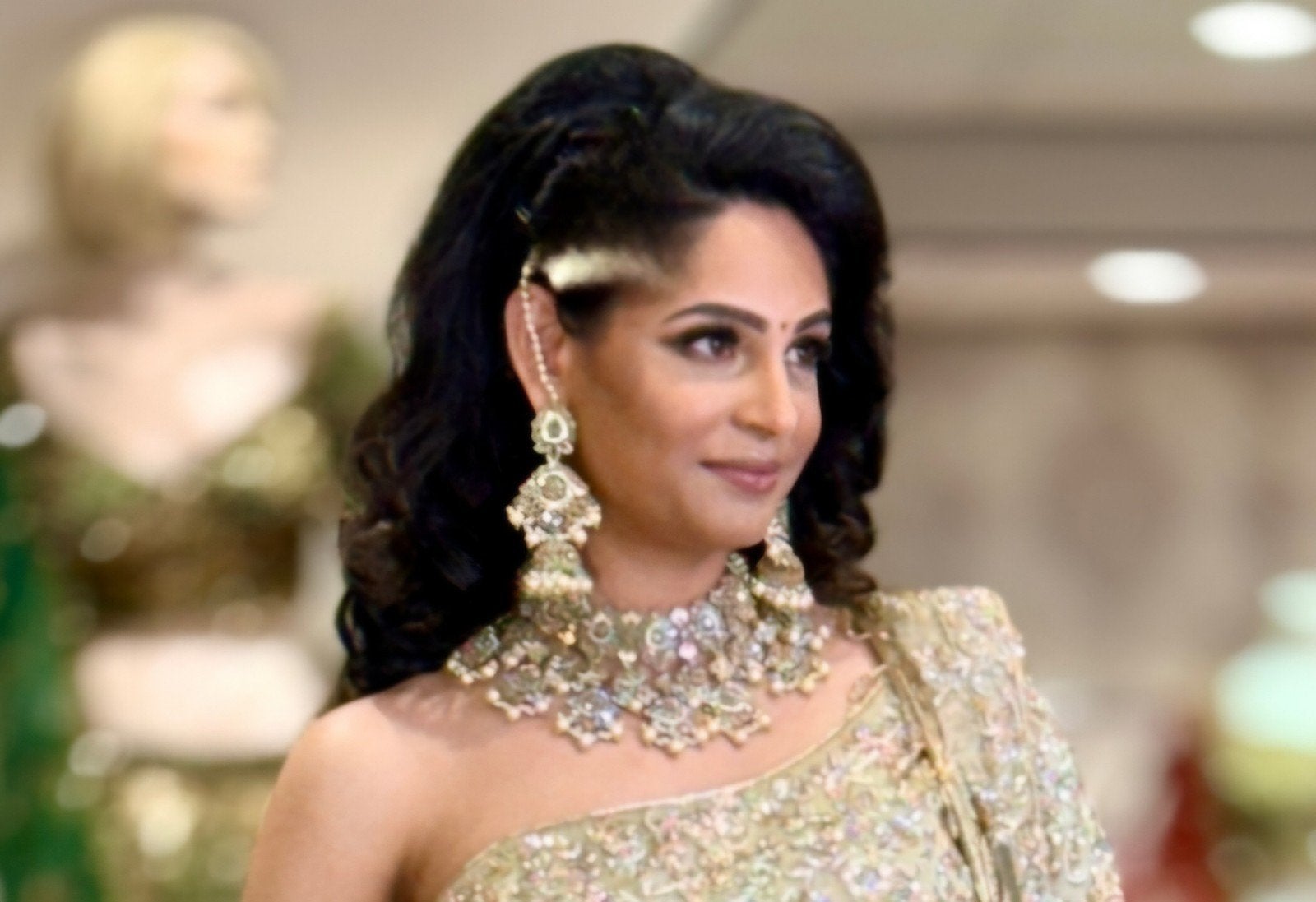 Nieuwe Indiase Bruids Oorbellen met Parels en Kristallen, Met kristal, Overige materialen, Hangers, Nieuw