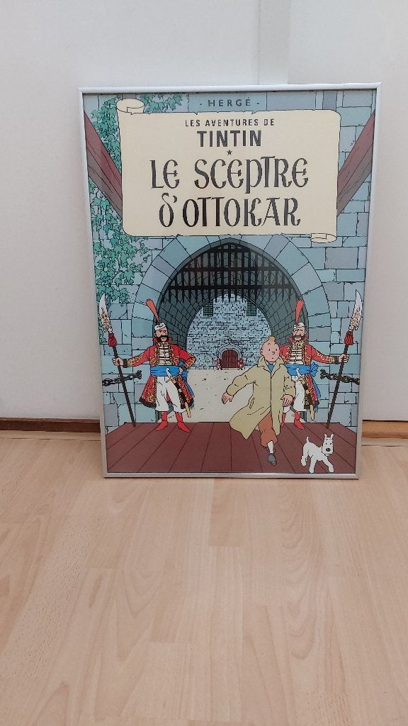 Kuifje poster Le Sceptre Otto Kar, Ophalen, Rechthoekig Staand, Zo goed als nieuw, A1 t/m A3