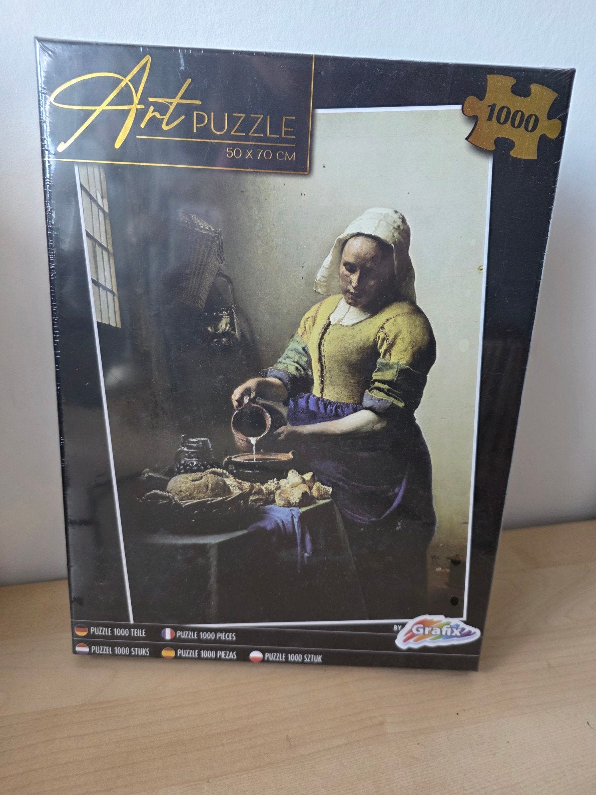 Art Puzzle 1000 stukjes - Het Melkmeisje (Vermeer), Hobby en Vrije tijd, Een of twee spelers, Ophalen, Nieuw, Grafix
