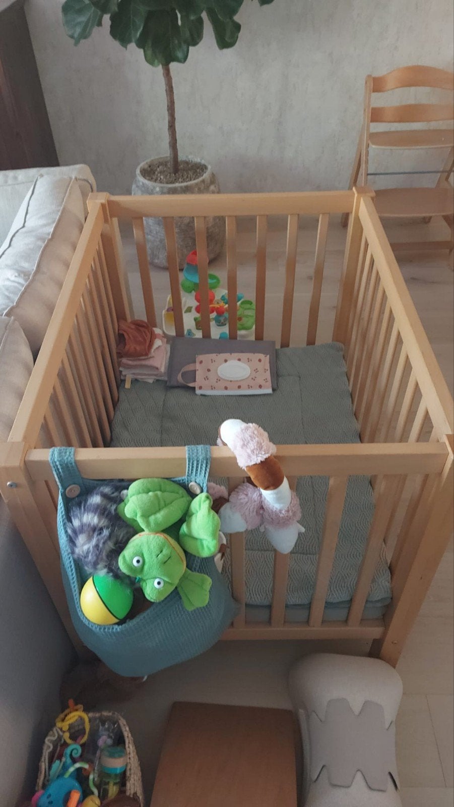 Box 75x95 cm met boxverhogers, matras en Jollein boxkleed, Kinderen en Baby's, Boxen, Ophalen