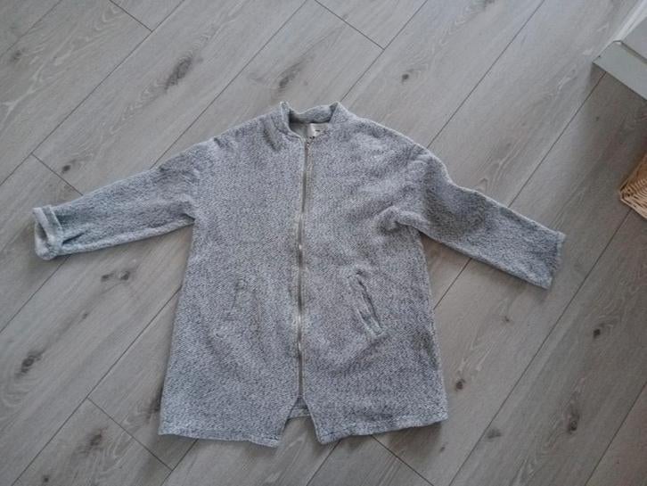Grijs vest jas met rits Bershka, Maat 42/44 (L), Grijs, Gedragen, Bershka
