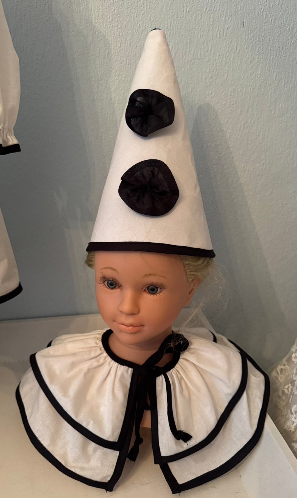 Pierrot kraag en muts, Ophalen of Verzenden