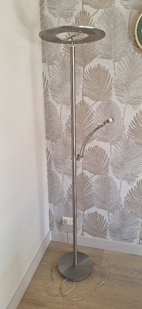 vloerlamp led uplight, Ophalen, Overige fittingen, Zo goed als nieuw, Modern geborsteld aluminium