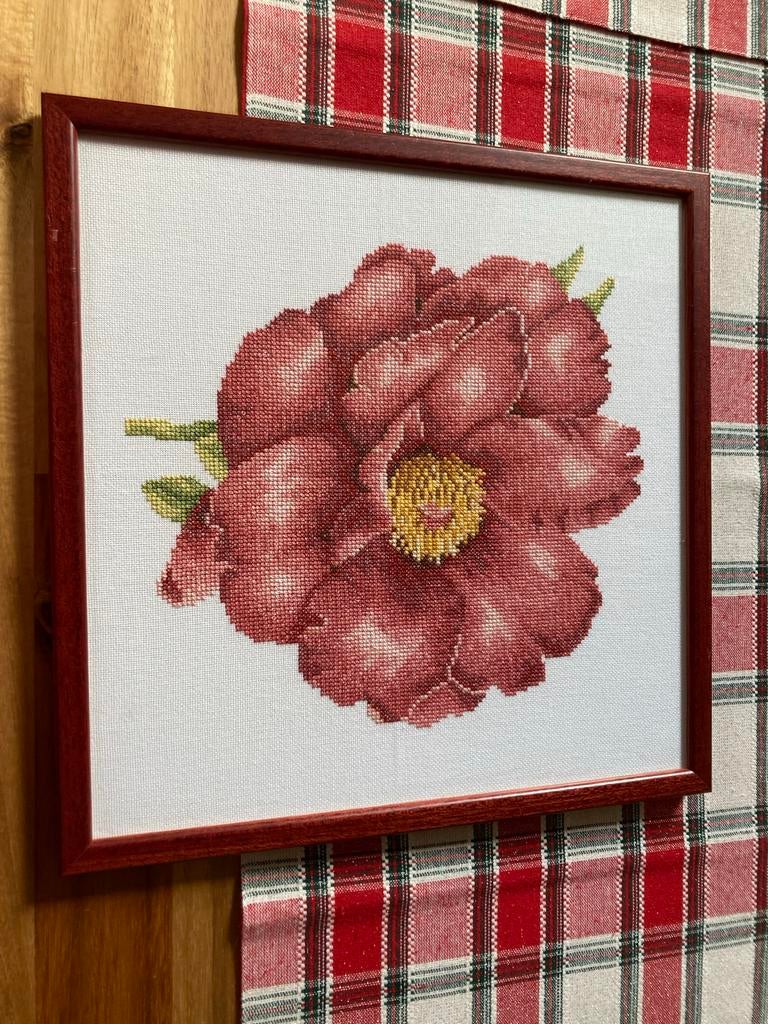 3 Geborduurde Lijstjes met Bloemen, Ophalen of Verzenden, Zo goed als nieuw, Handborduren, Overige typen