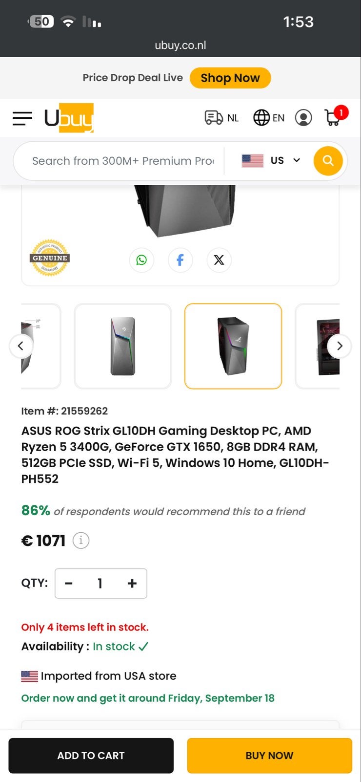 Krachtige Gaming PC - AMD Ryzen 5 5400G, GTX 1660 Super, Gebruikt, Ophalen of Verzenden, Gaming, SSD