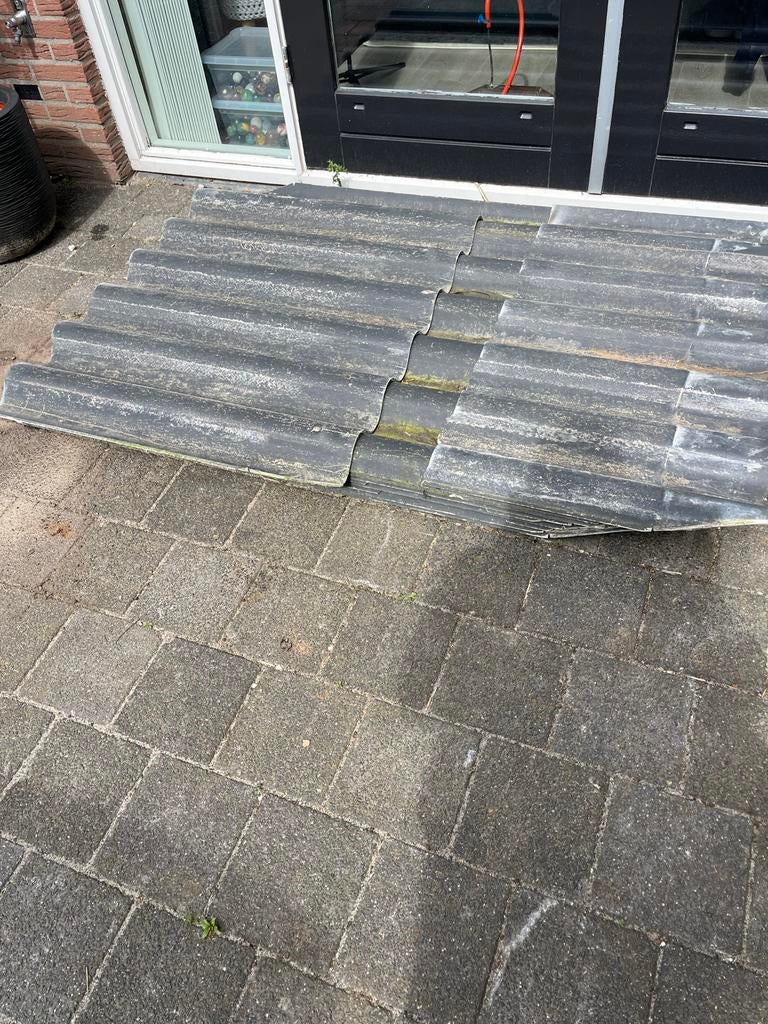 8 asbestvrije golfplaten 150x100cm, Doe-het-zelf en Verbouw, Ophalen, Overige materialen, Golfplaat, Grijs
