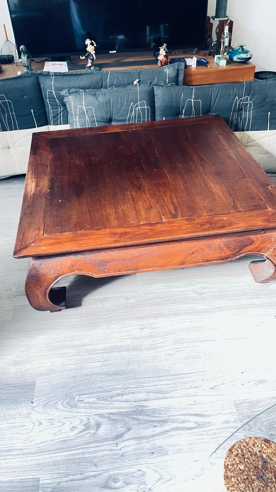 Opiumtafel 100x100cm - teakhout., Ophalen