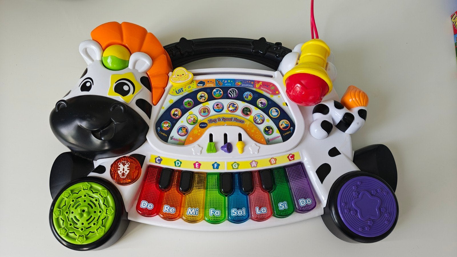 VTech Zing & Speel Piano Zebra - Baby Muziek Speelgoed, Ophalen of Verzenden, Gebruikt, Overige typen, Met licht