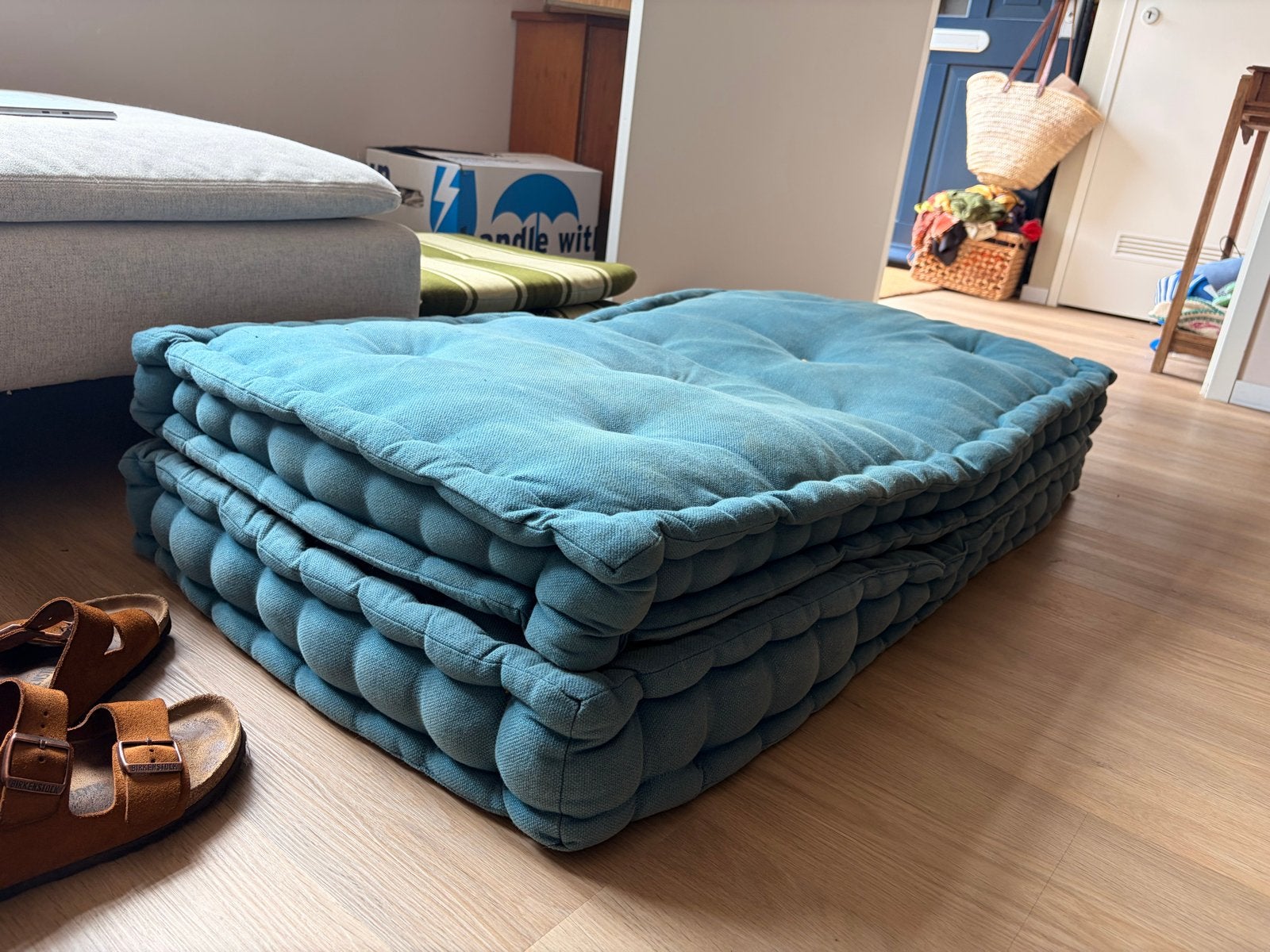 Grondmatrassen/lounge kussens La Redoute, Huis en Inrichting, Woonaccessoires | Kussens, Ophalen, Overige merken, Gebruikt, Blauw