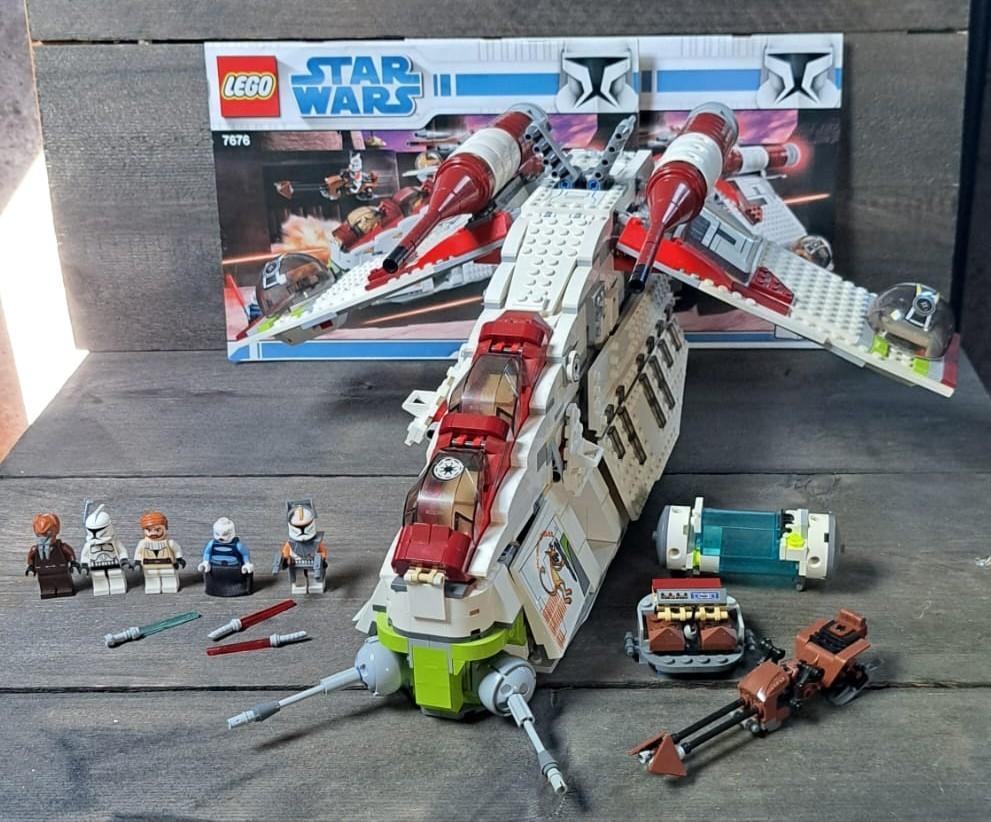 Lego Star Wars set 7676. Republic Attack Gunship, Compleet, Gebruikt, Star Wars, Lego