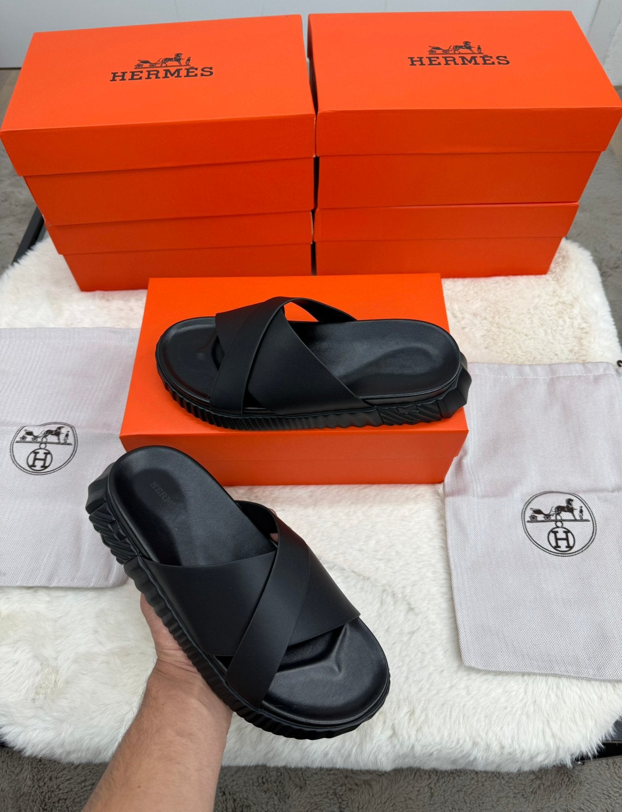 Hermes sandal, Kleding | Heren, Schoenen, Ophalen of Verzenden, Zo goed als nieuw, Zwart, Sandalen
