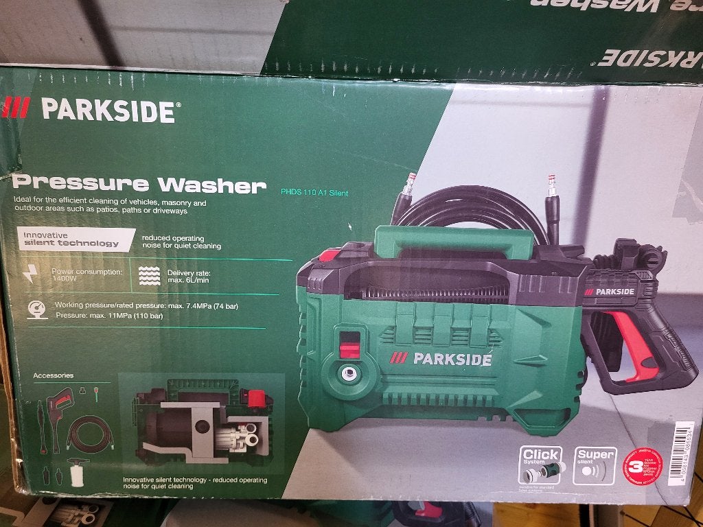 Kapotte hogedrukreiniger, Ophalen, Nieuw, Elektrisch, Parkside