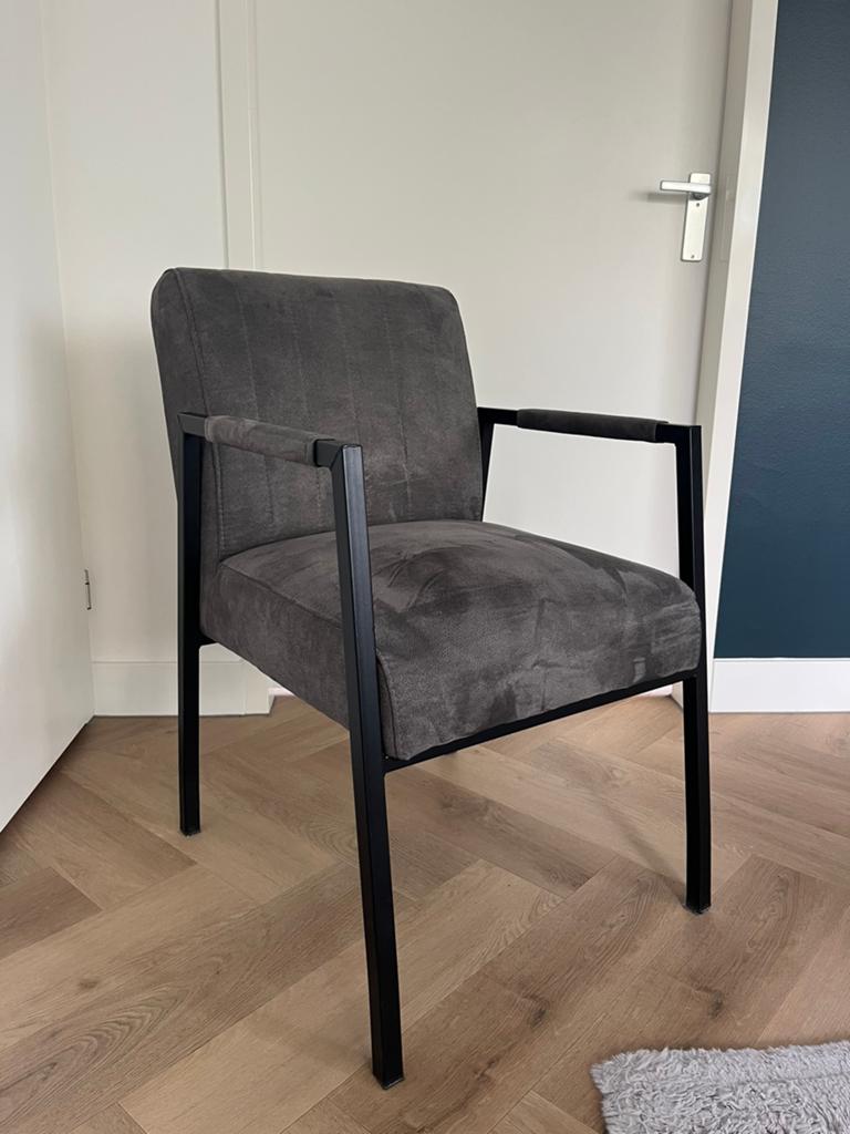 Grijze eetkamerstoelen set, Ophalen, Zo goed als nieuw, Grijs