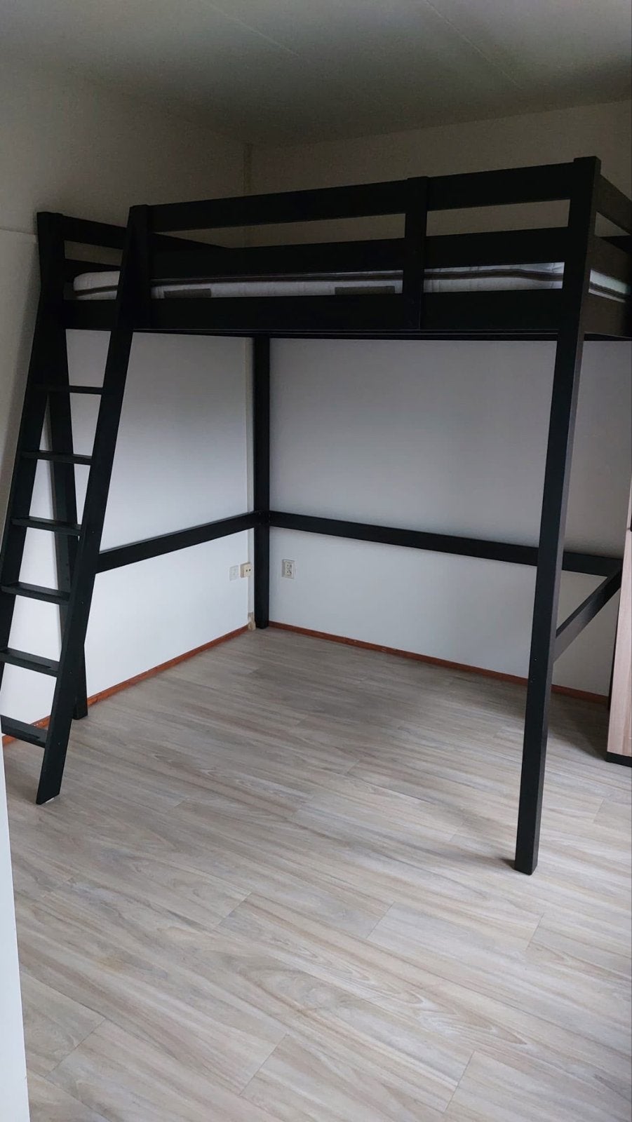 Ikea zwarte 2-persoons hoogslaper met ladder, Ophalen, Gebruikt, Hoogslaper, Tweepersoons