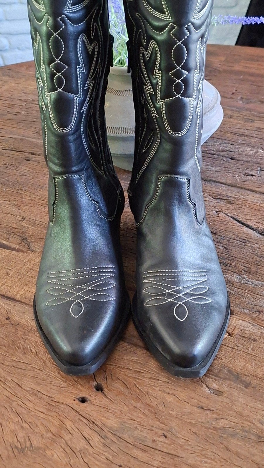 Zwarte leren Cowboylaarzen Mt 37, Hoge laarzen, Zwart, Cellini, Ophalen of Verzenden