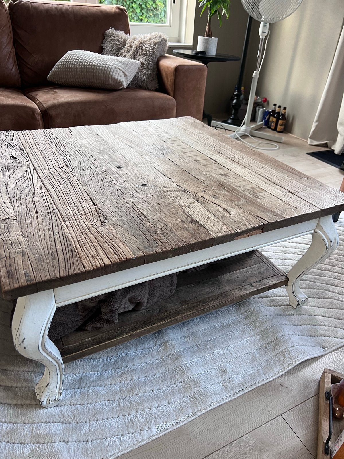 Riviera maison salontafel, Huis en Inrichting, Tafels | Salontafels, Ophalen, Gebruikt, 100 tot 150 cm, Vierkant