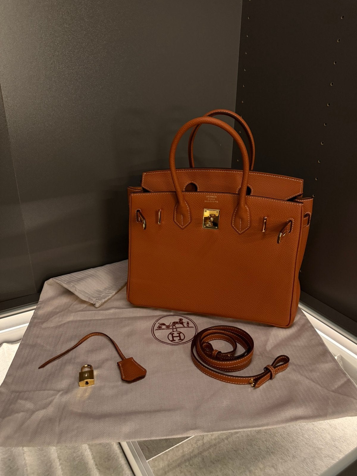 Birkin 30, Verzenden, Nieuw, Bruin, Handtas