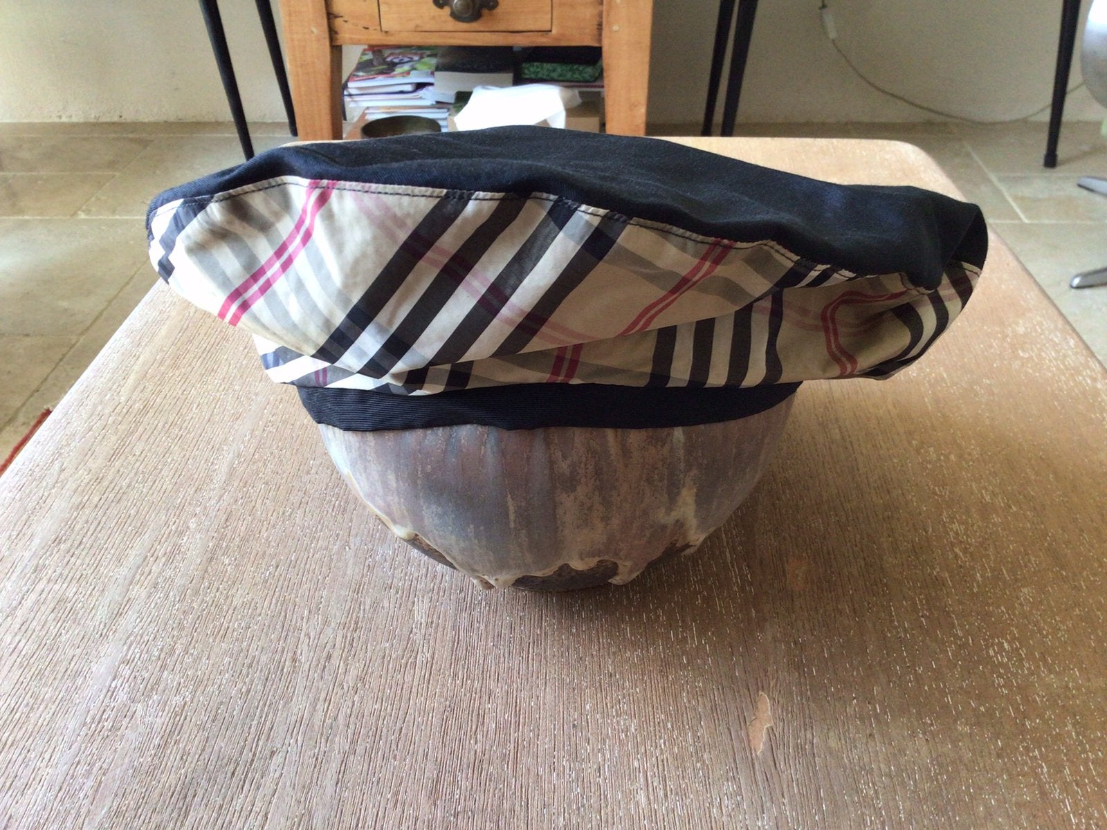 Vintage baret, Burberry look., Kleding | Dames, Ophalen of Verzenden, Zo goed als nieuw, Sjaal