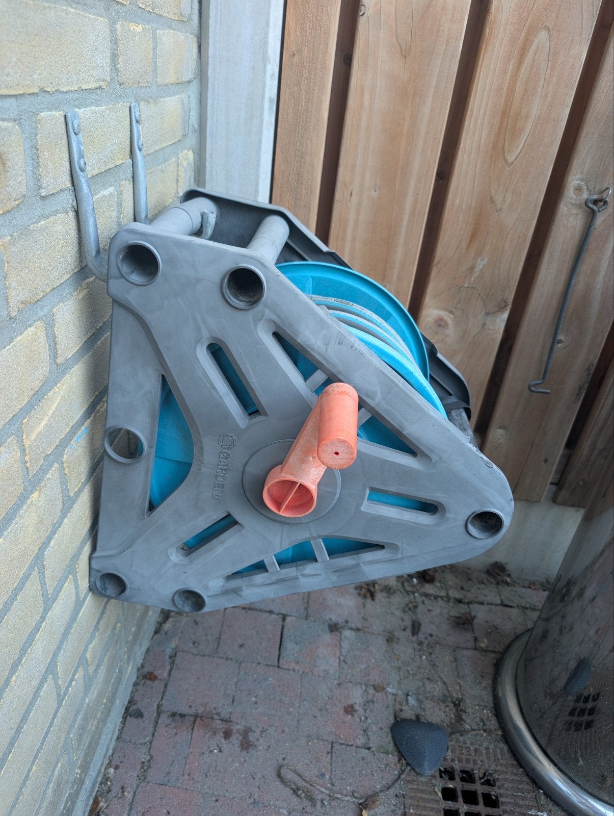 Gardena tuinslanghaspel met tuin slang, Tuin en Terras, Tuinslangen, Ophalen of Verzenden, Gebruikt, Tuinslanghaspel