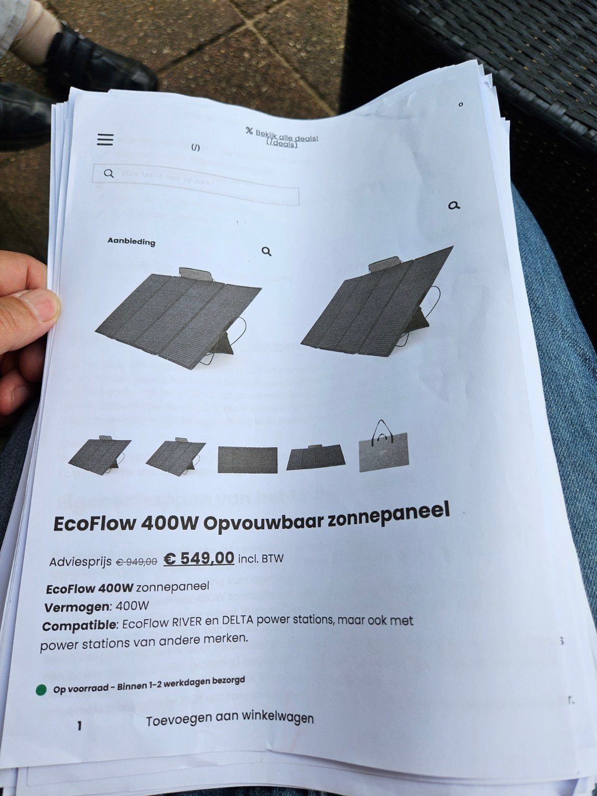 EcoFlow 400W Opvouwbaar Zonnepaneel, Caravans en Kamperen, Ophalen, Nieuw