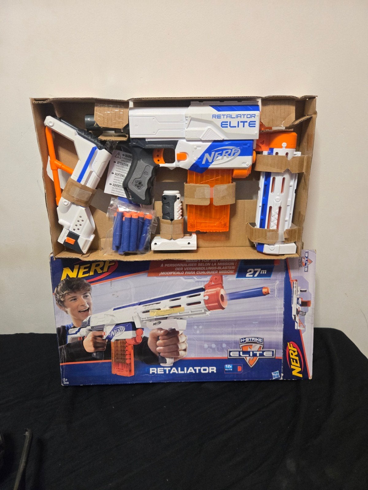 Nerf N-Strike Elite Retaliator Blaster - Compleet, Ophalen of Verzenden, Gebruikt
