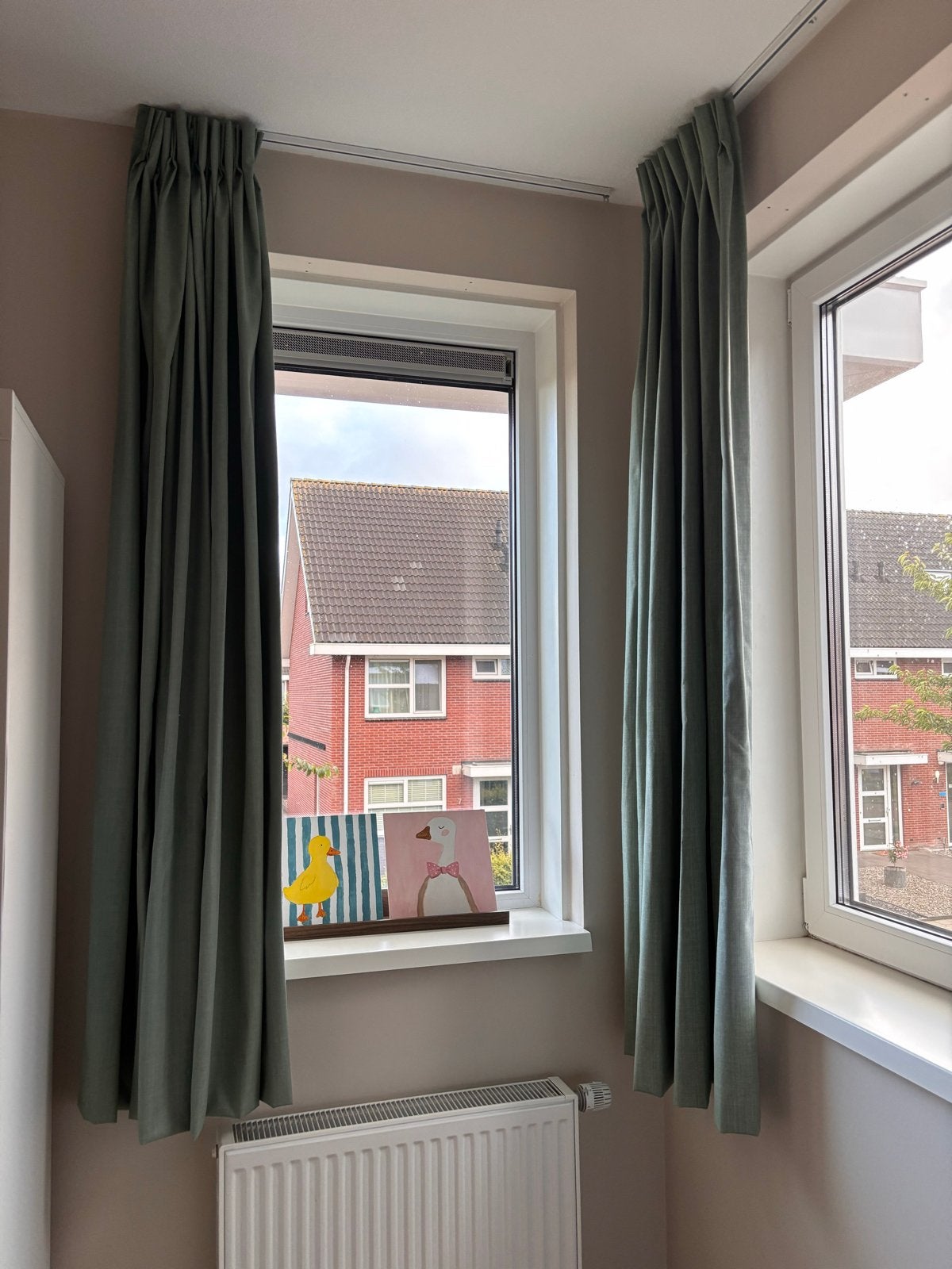 Set van 2 groene gordijnen, verduisterend, Ophalen, 90 cm, Gebruikt, Verduisterend