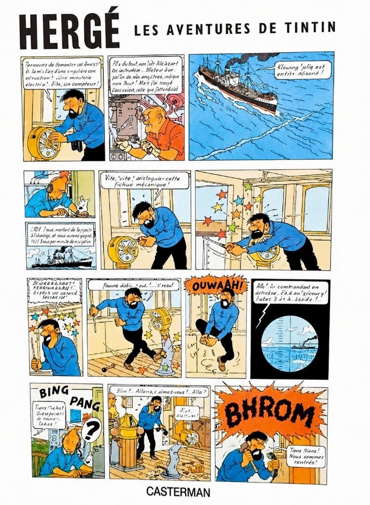 Kuifje ✅ XL kleurenposter ~ Hergé ~ 70 x 50 cm, Ophalen of Verzenden, Kuifje, Nieuw, Beeldje of Figuurtje