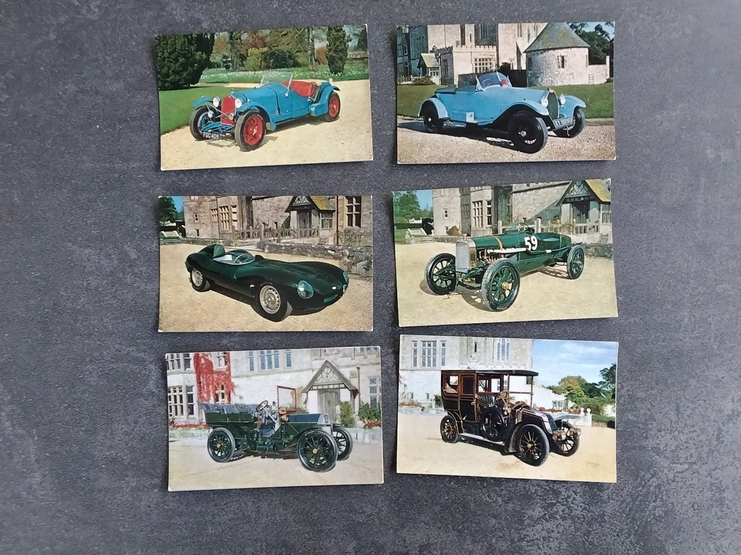 11 Ansichtkaarten Oldtimer Salmon serie, Ophalen of Verzenden, Zo goed als nieuw, Auto's
