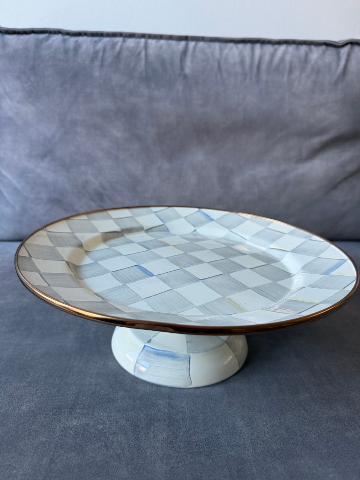 Mackenzie Childs Small Taartplateau met ruitpatroon nieuw, Overige typen, Nieuw, Ophalen of Verzenden, Metaal