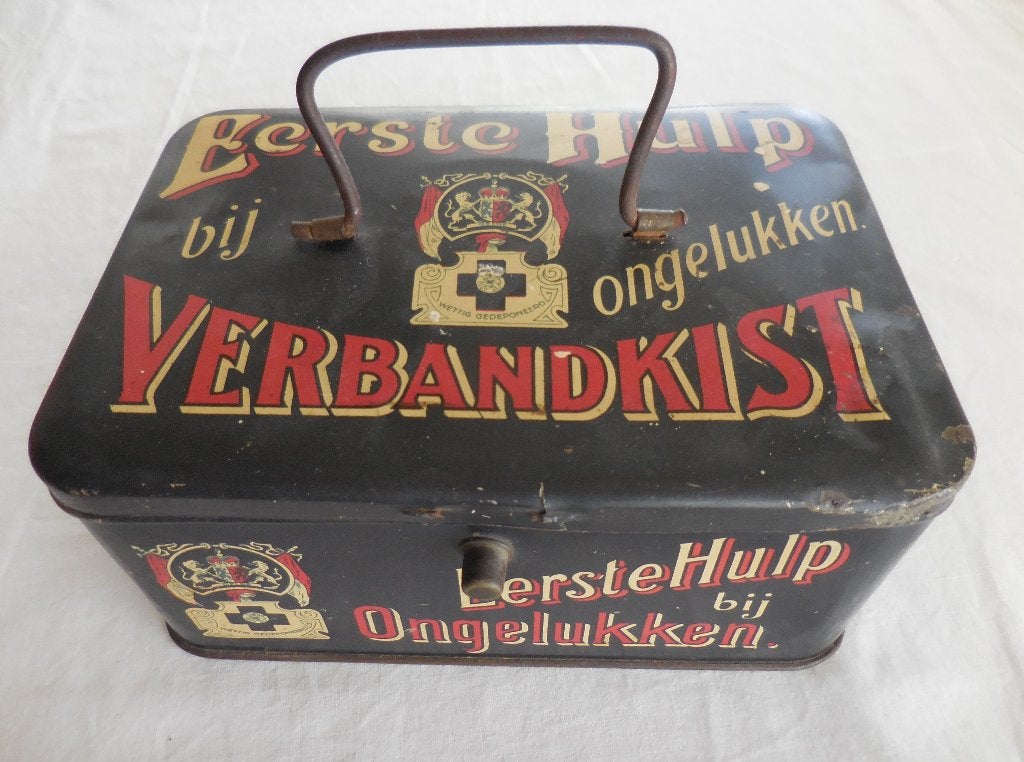 Verbanddoos Eerste Hulp bij Ongelukken (jaren '50), Verzamelen, Ophalen, Gebruikt, Overige