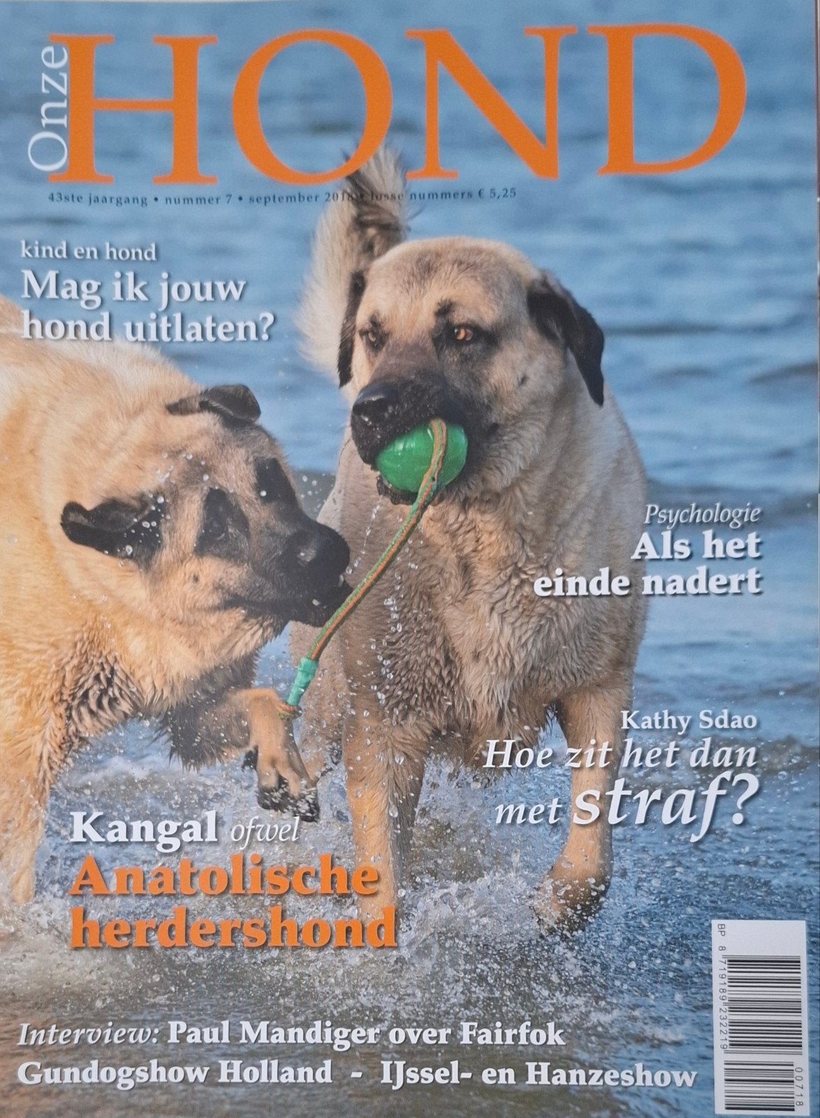 Onze Hond 2018 nr 7 Nieuw Anatolische herdershond, Ophalen of Verzenden, Nieuw, Honden