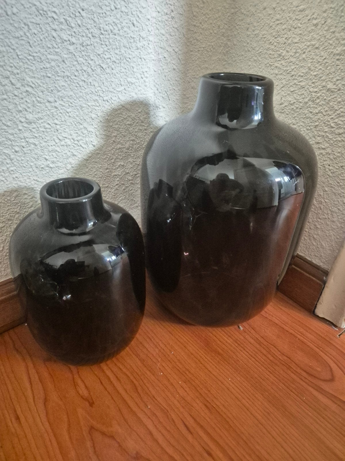 2 glazen vazen, Ophalen of Verzenden, Gebruikt, Glas