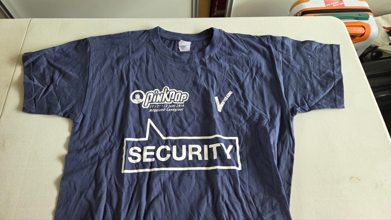 Pinkpop 2016 Security T-shirt Maat L, Kleding | Heren, T-shirts, Maat 52/54 (L), B&C Collection, Gedragen, Verzenden