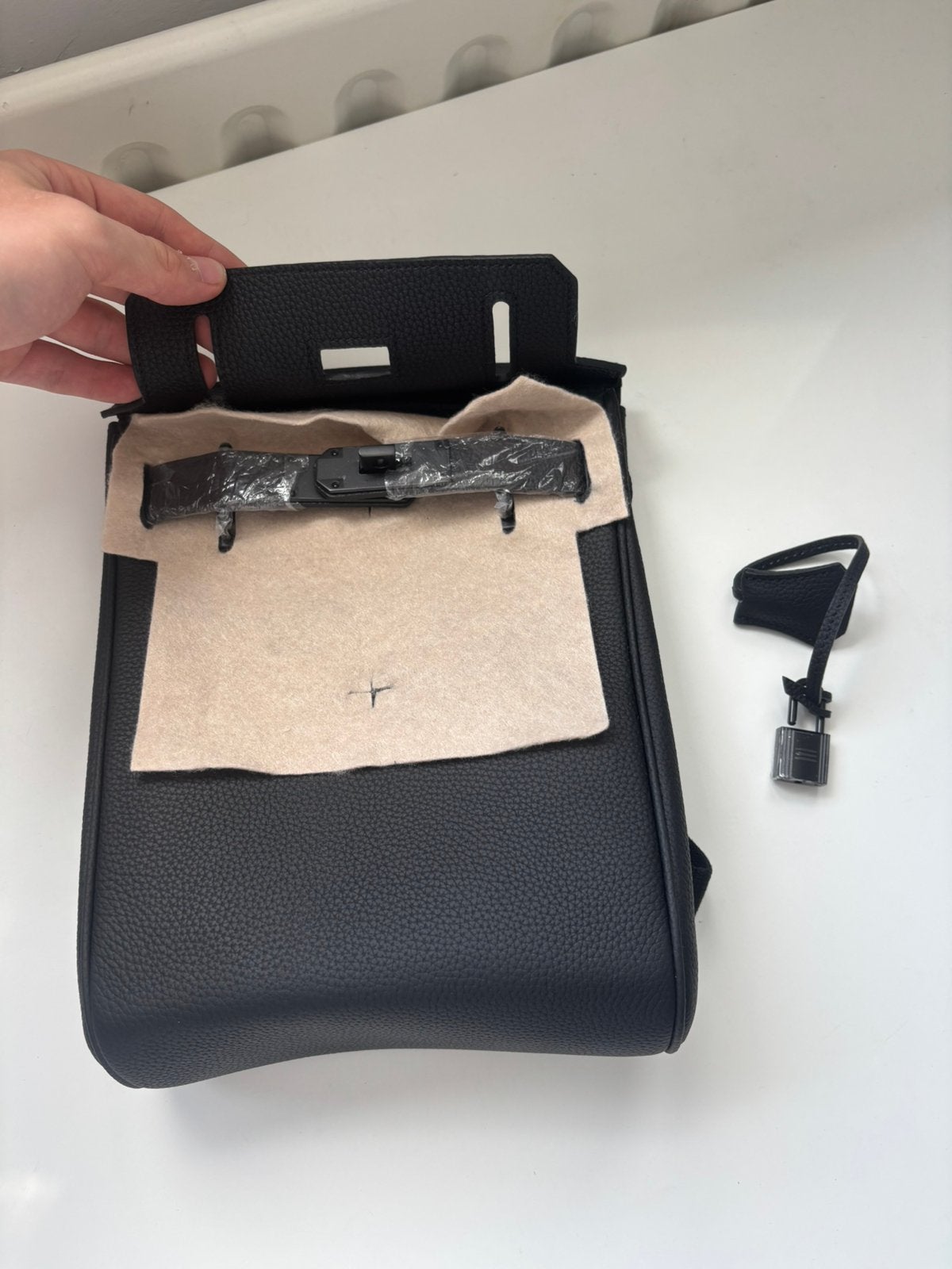 Hermes Hac A Dos Leren Rugzak / Crossbody Volledig Zwart, Sieraden, Tassen en Uiterlijk, Overige merken, Zwart, Nieuw, Ophalen of Verzenden