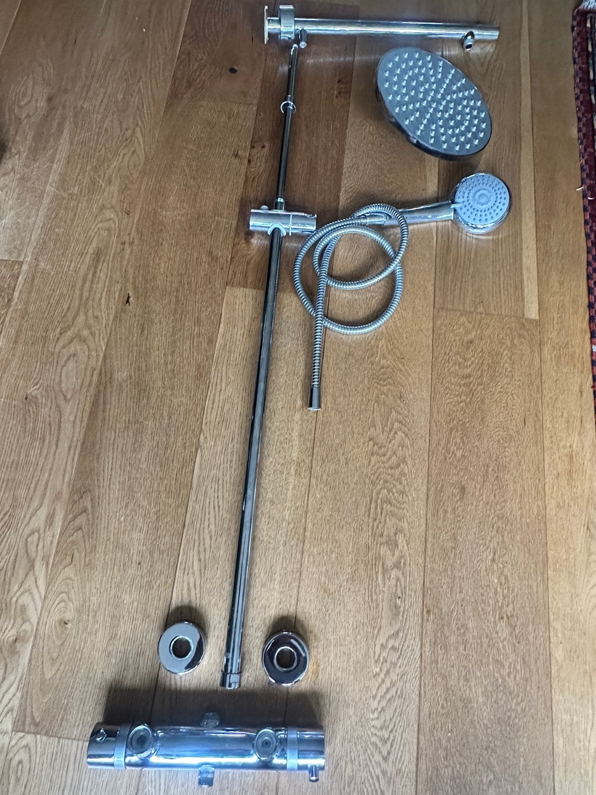 Schulte regendoucheset  met thermostaatkraan en regendouche, Ophalen of Verzenden, Gebruikt, Zilver, Douche-accessoire