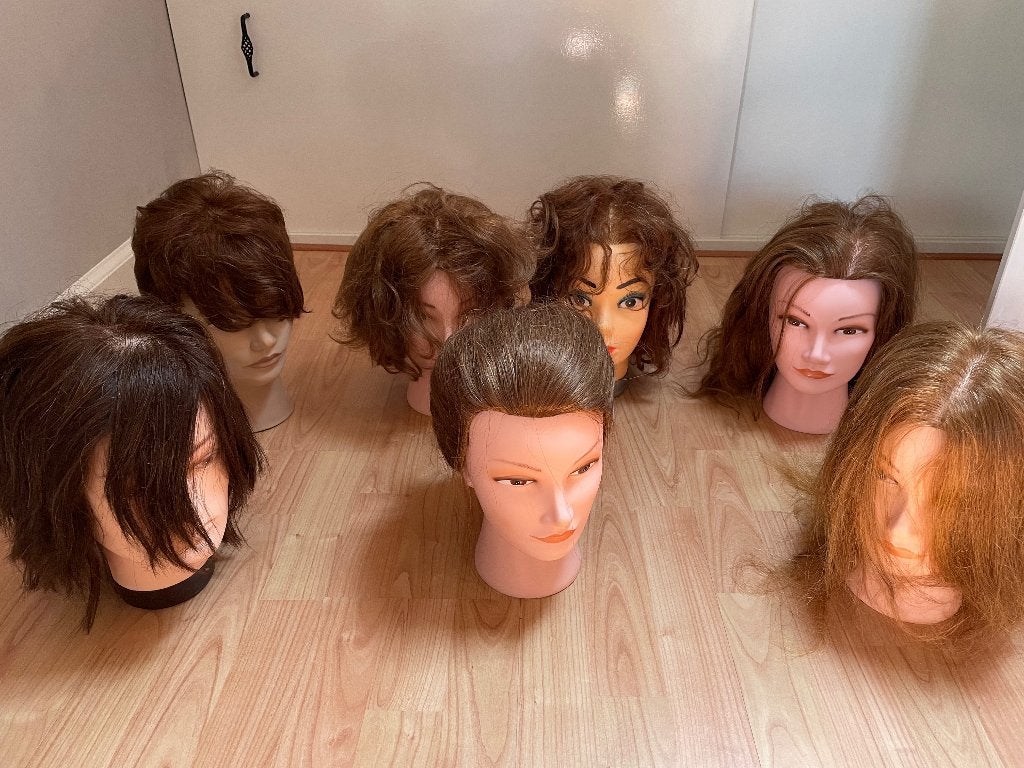 Kappershoofden, Sieraden, Tassen en Uiterlijk, Uiterlijk | Haarverzorging, Ophalen, Zo goed als nieuw, Pruik of Haarverlenging