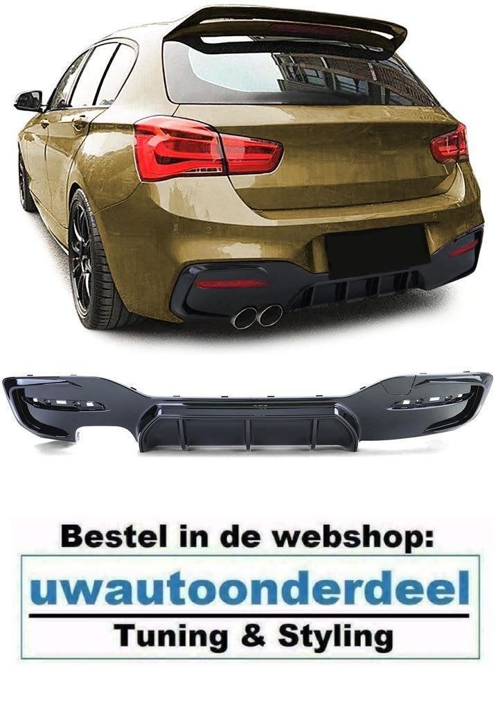 Diffuser Glans Zwart Dubbele Uitlaat Links Voor Bmw 1 Serie, Verzenden, Automotive Parts, A.parts@hotmail.nl, Trasmolenlaan 12 3447 GZ Woerden