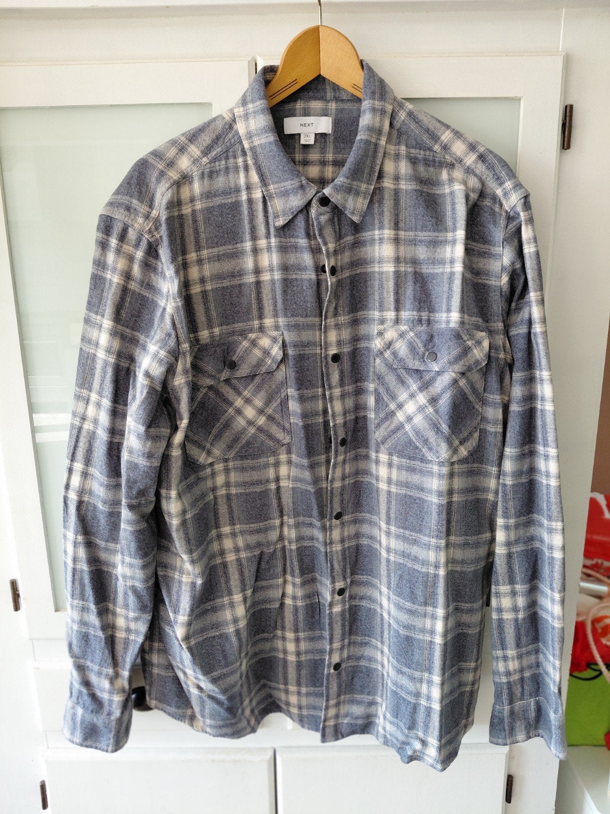 mooi blauw geruite flanellen overhemd. Next, xxl, Kleding | Heren, Next, Blauw, Ophalen of Verzenden, Zo goed als nieuw