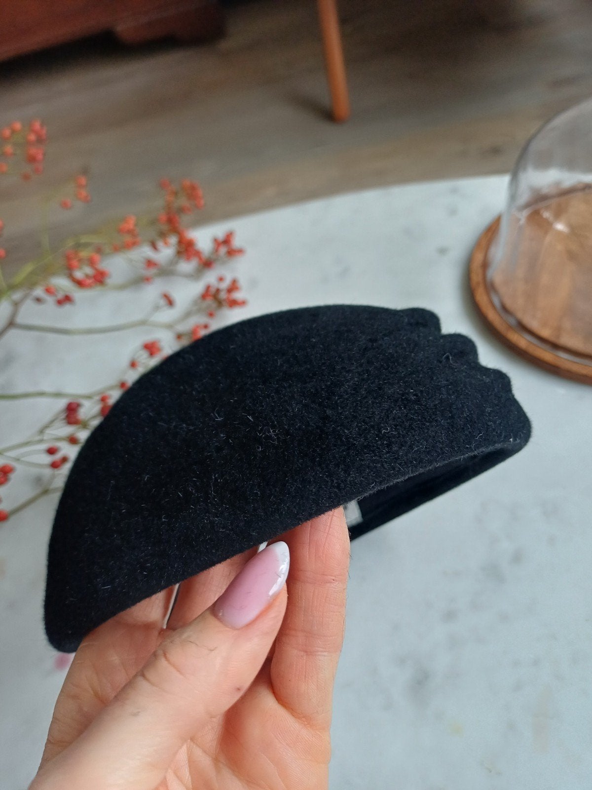 vilten zwarte velours dop. nieuw, Hoed, Nieuw, Zwarte vilten dop, One size fits all