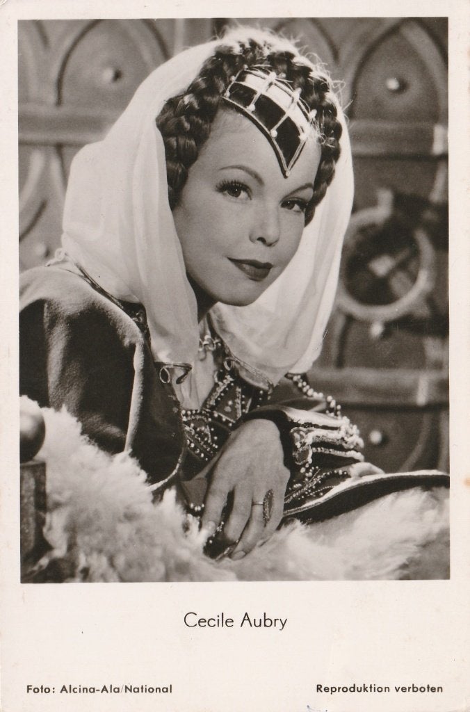 Oude Kaart Cecile Aubrey, Verzenden, 1940 tot 1960, Ongelopen, Sterren en Beroemdheden