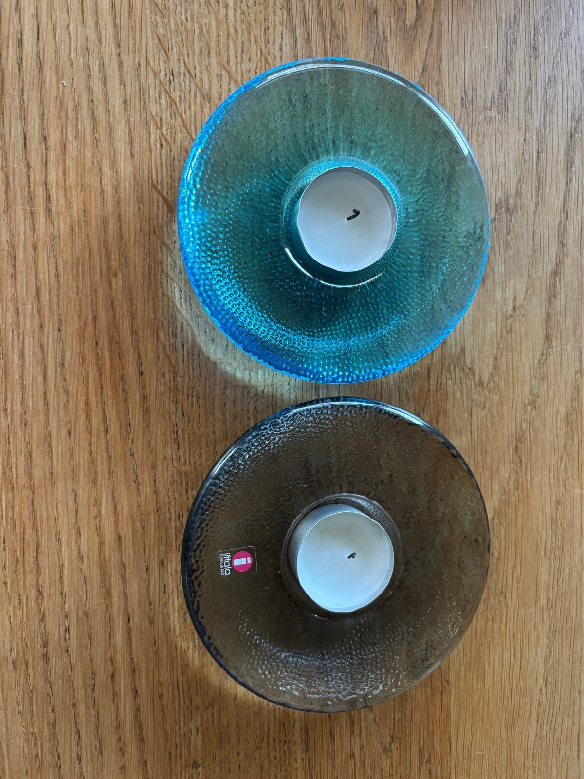 Iittala napi waxinelichthouders - set van 2, Huis en Inrichting, Blauw, Waxinelichthouder, Ophalen of Verzenden, Iittala