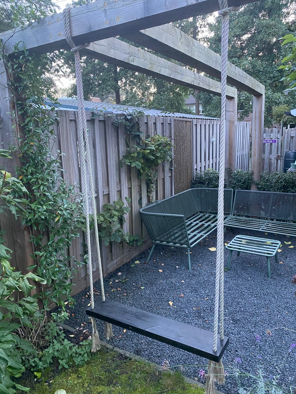 Houten (sier)schommel met touwen, zelf gemaakt, Kinderen en Baby's, Ophalen of Verzenden, Nieuw, Schommel