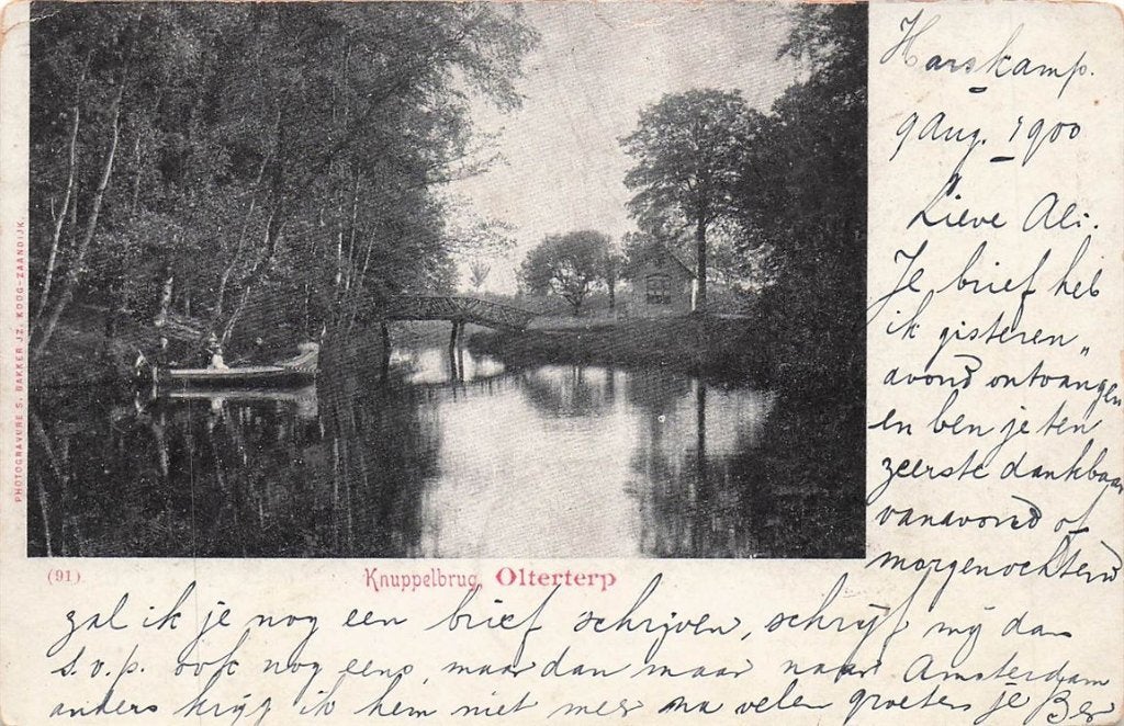 703-440-041 Knuppelbrug Olterterp, Verzamelen, Ophalen of Verzenden, Voor 1920, Friesland